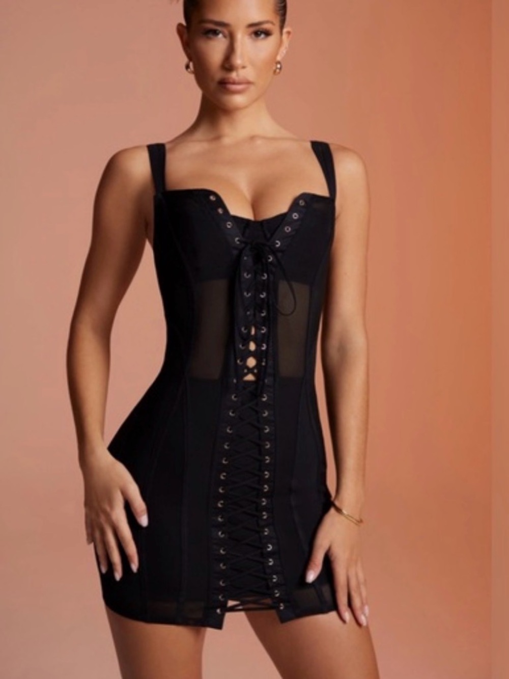 Oh Polly Nalda Lace Up Corset Dress Western